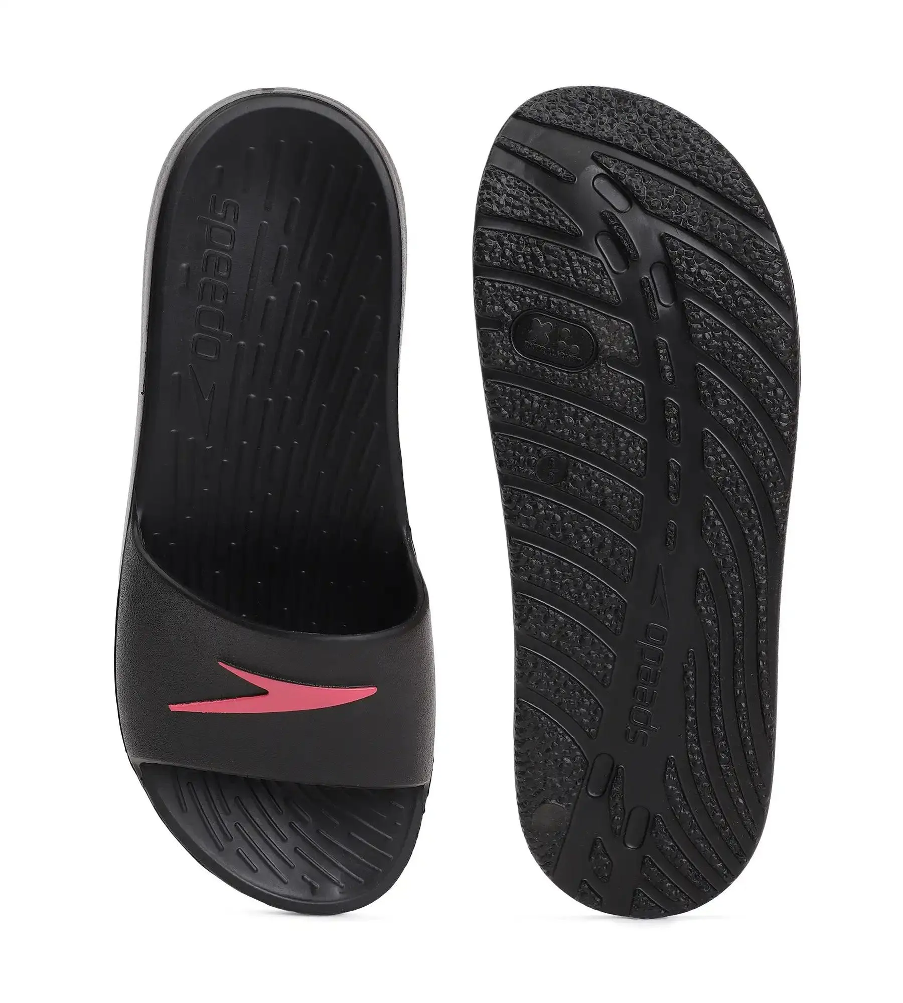 Women's Single Colour Slides - Black & Raspberry Fill