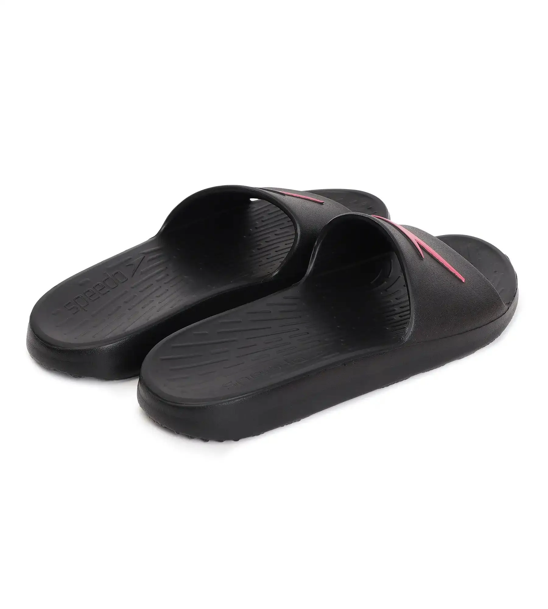 Women's Single Colour Slides - Black & Raspberry Fill