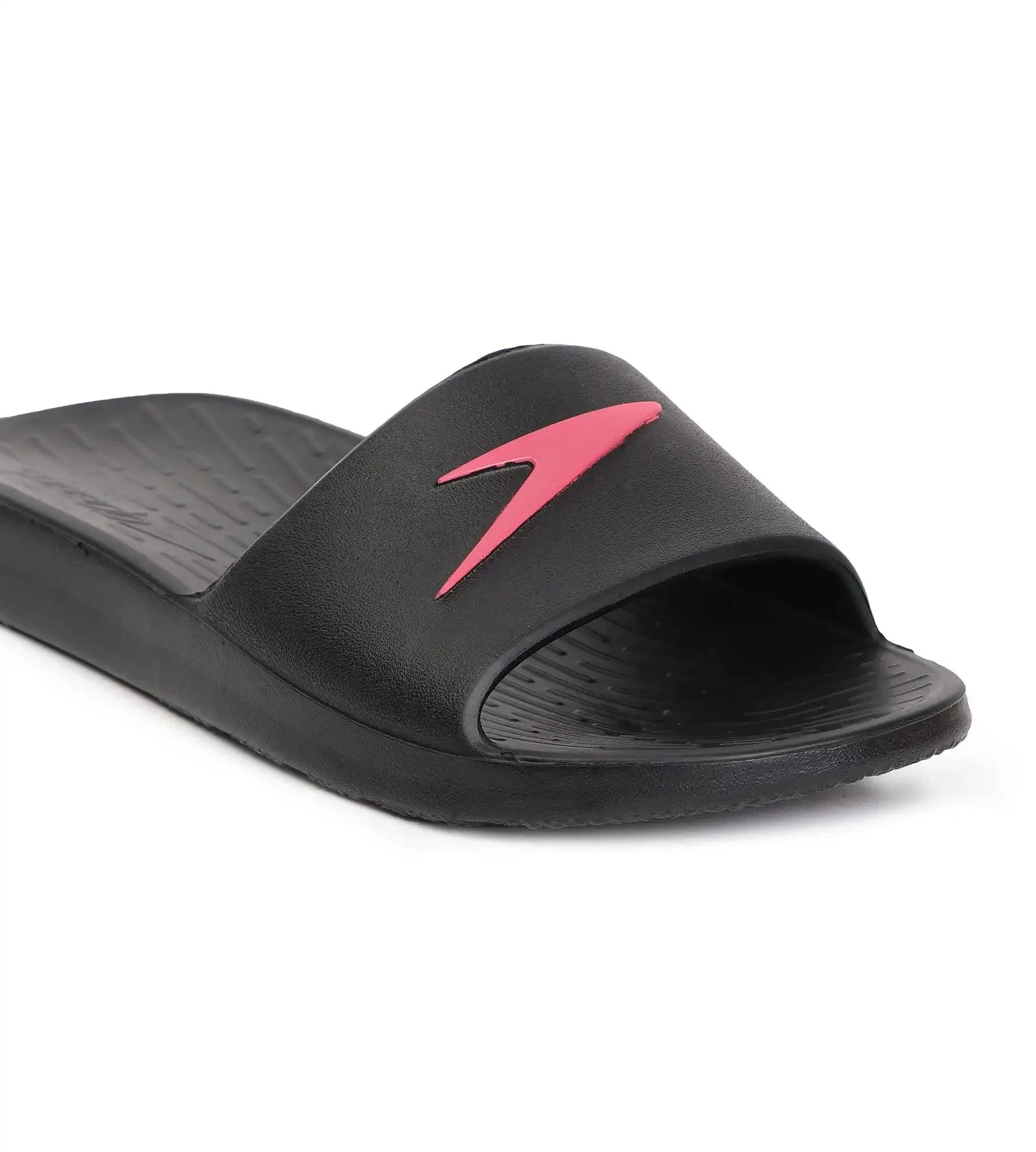 Women's Single Colour Slides - Black & Raspberry Fill
