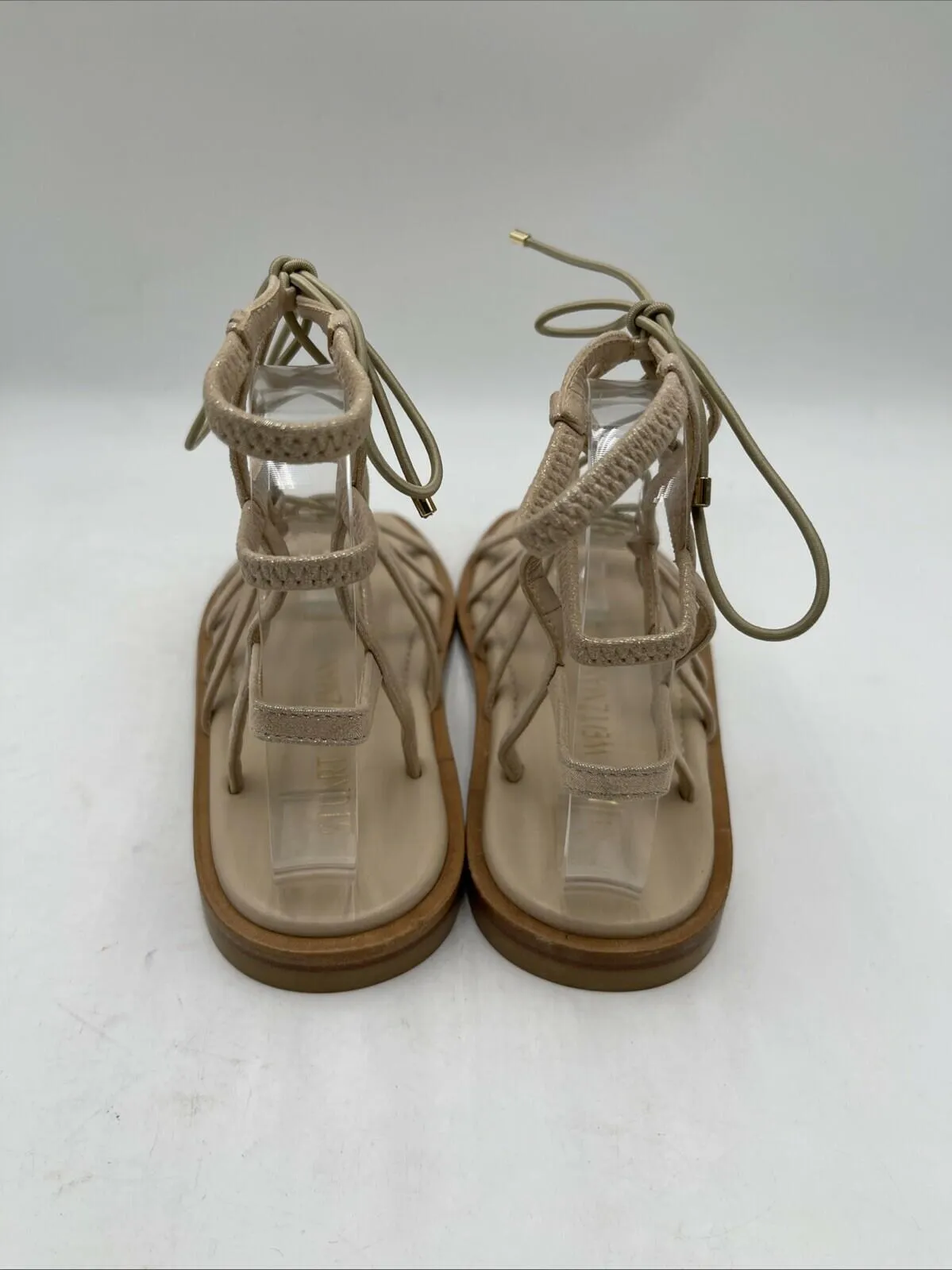 Women’s Stuart Weitzman Kora Lace Up Sandal Beige Size 6.5 - Very Good