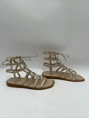 Women’s Stuart Weitzman Kora Lace Up Sandal Beige Size 6.5 - Very Good