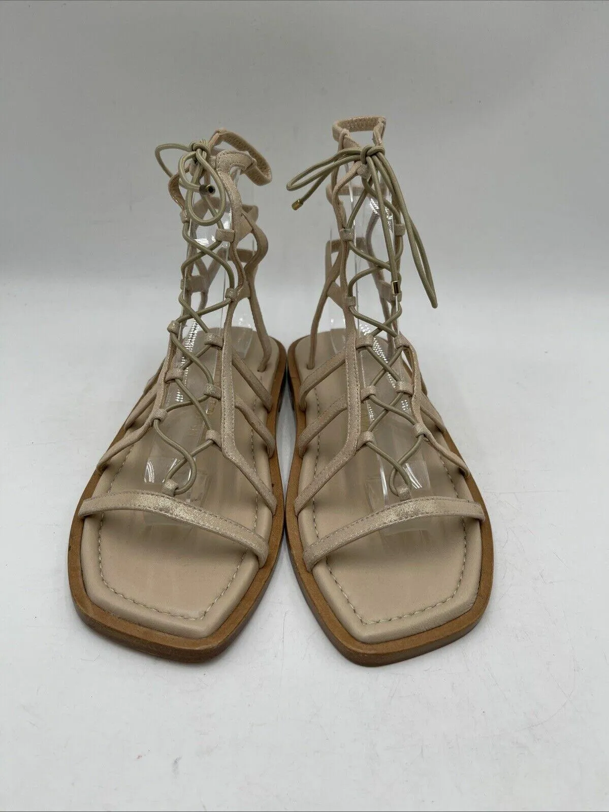 Women’s Stuart Weitzman Kora Lace Up Sandal Beige Size 6.5 - Very Good