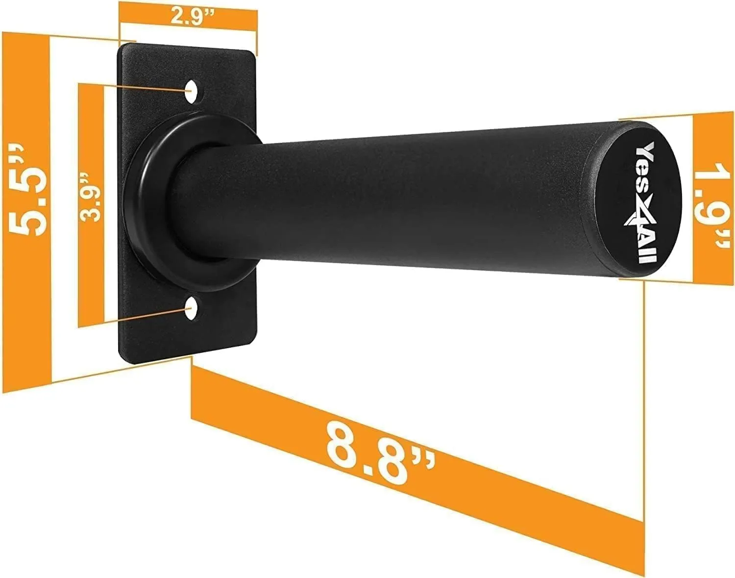 Yes4All Wall Mounted Weight Plate Holder - Fit 2inch Olympic Weight Plates, Protective Rubber Pad